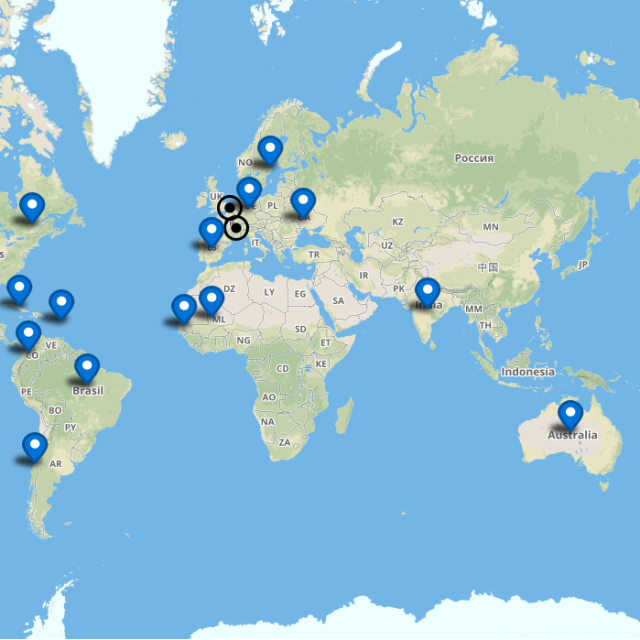 La carte du monde du Festival d'été