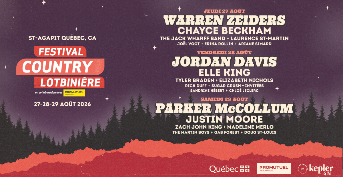Gagnez votre paire de laissez-passer pour le Festival Country Lotbinière